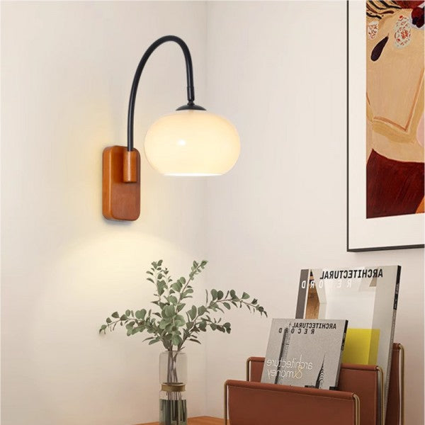Stylish Orange Glass Adjustable Wall Lamp
