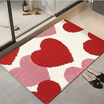 Colorful Heart Design Anti Slip Entry Mat