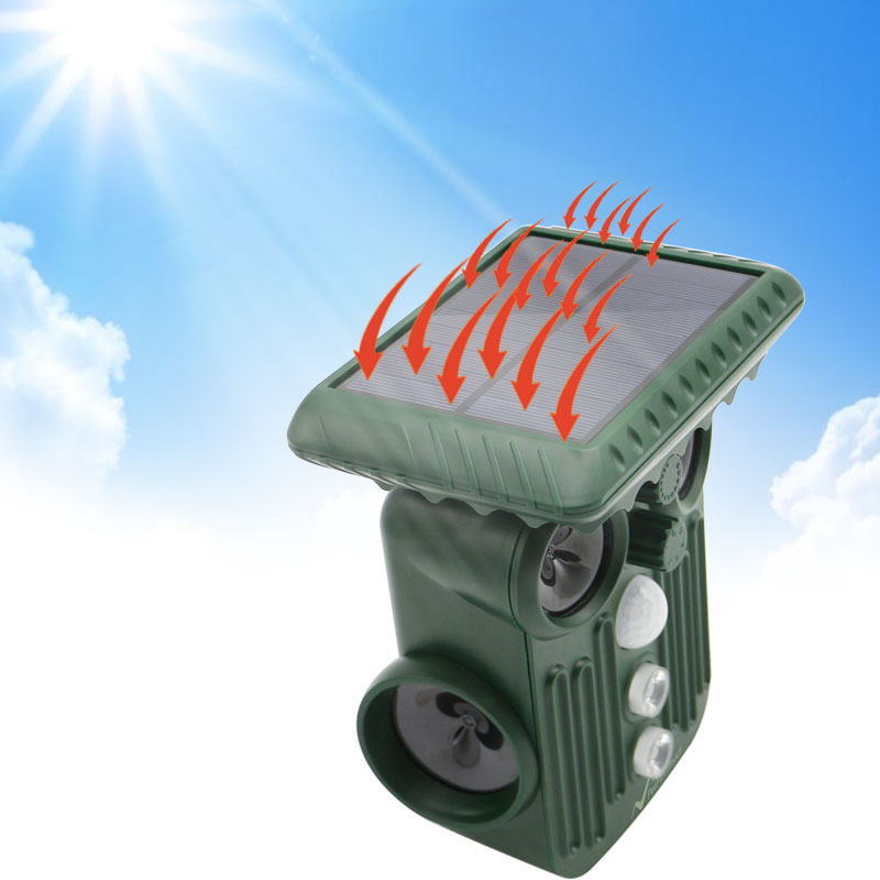 Outdoor Solar Powered Deer Repellent, 5 Modes, Waterproof