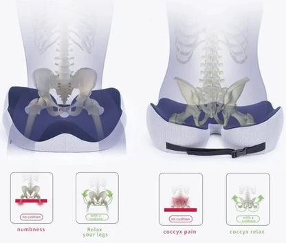 Contoured Gel Seat Cushion for Back Pain Support
