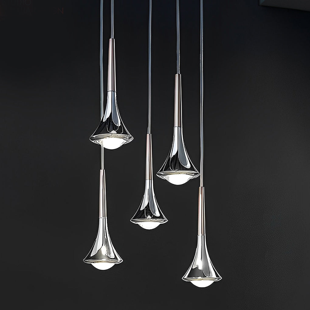 Modern Glass Drop LED Stairway Pendant Light