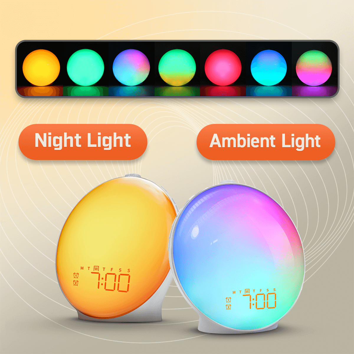 Wake Up Light LED Alarm Clock With Snooze