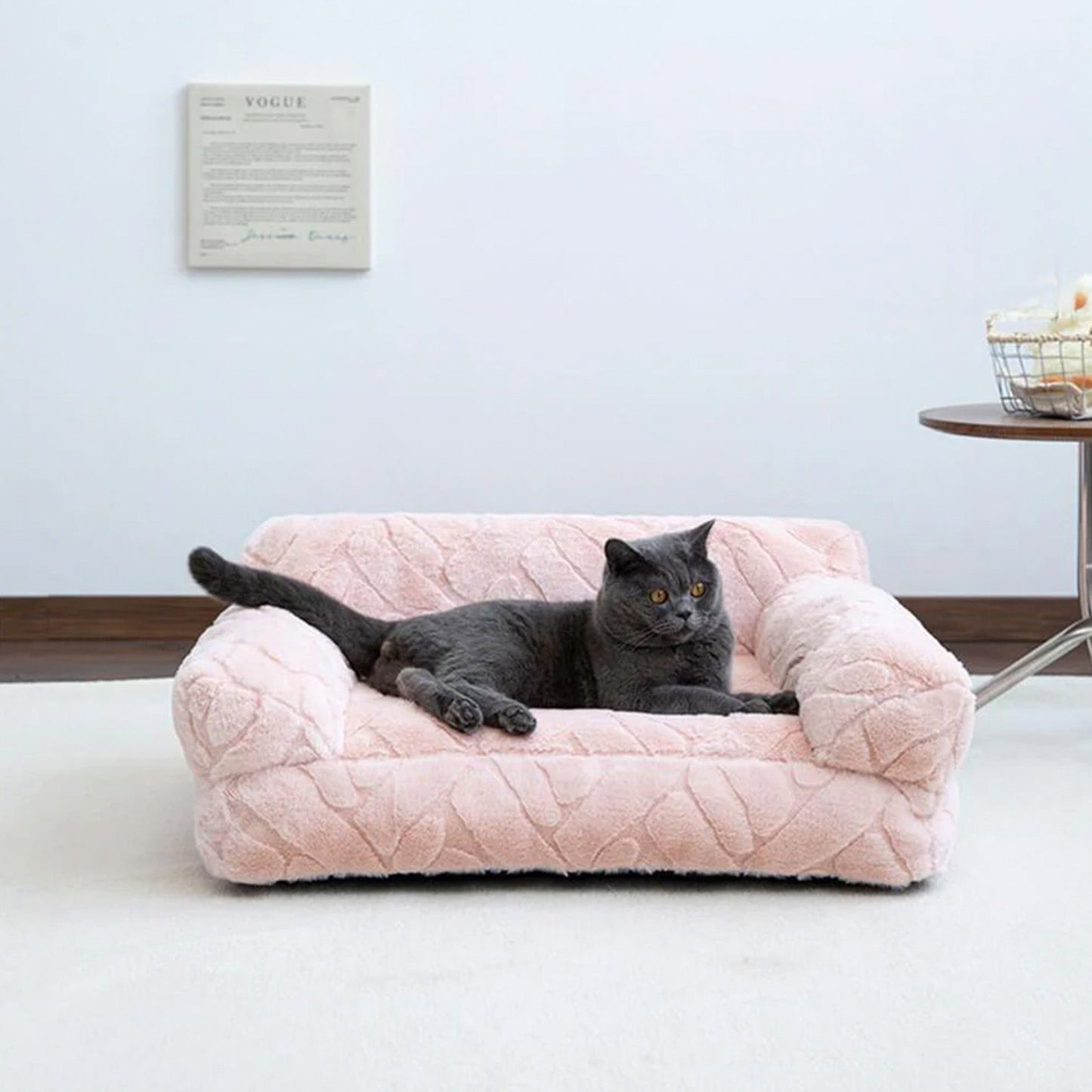 Plush Fake Fur Pet Bed Super Soft Cozy Comfortable