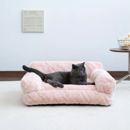 Plush Fake Fur Pet Bed Super Soft Cozy Comfortable