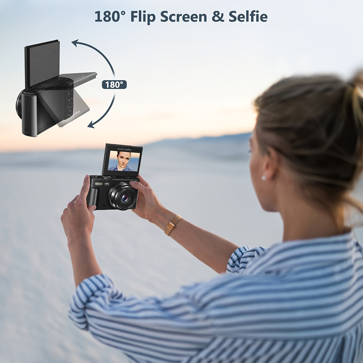 Portable 4K WiFi Camera Flip Screen Vlog Cam