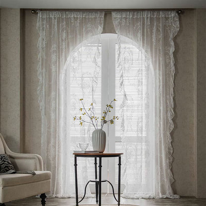 Sheer Ruffled Window Curtain Panels