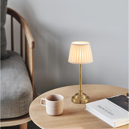 Portable Battery LED Desk Light Brass Finish