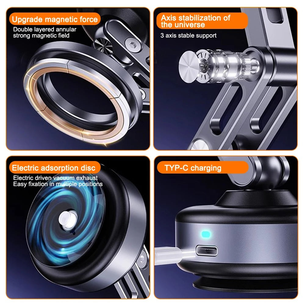 Strong Magnetic Car Phone Mount With Adhesive Base