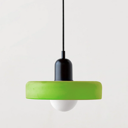 Colorful Glass Drop Pendant Light With Adjustable Arm
