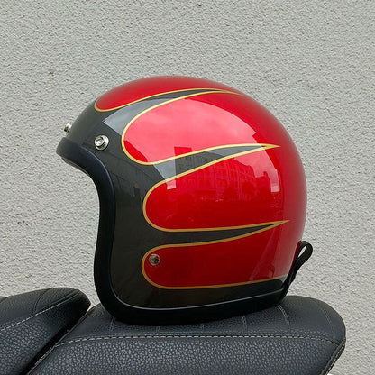 Classic Vintage Motorcycle Helmet DOT ECE Approved