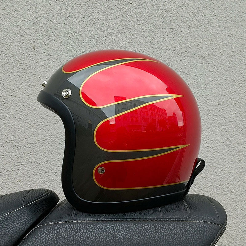 Classic Vintage Motorcycle Helmet DOT ECE Certified