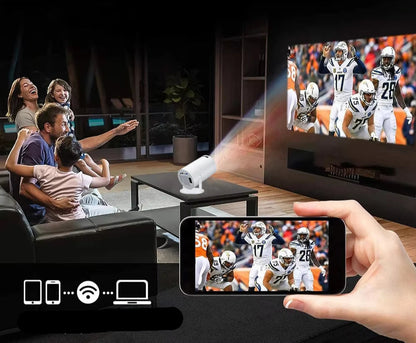 Compact 720p HD Portable Home Projector with Wi-Fi and Bluetooth