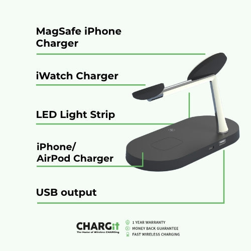 Fast 4-in-1 Wireless Charging Pad for iPhone and Accessories