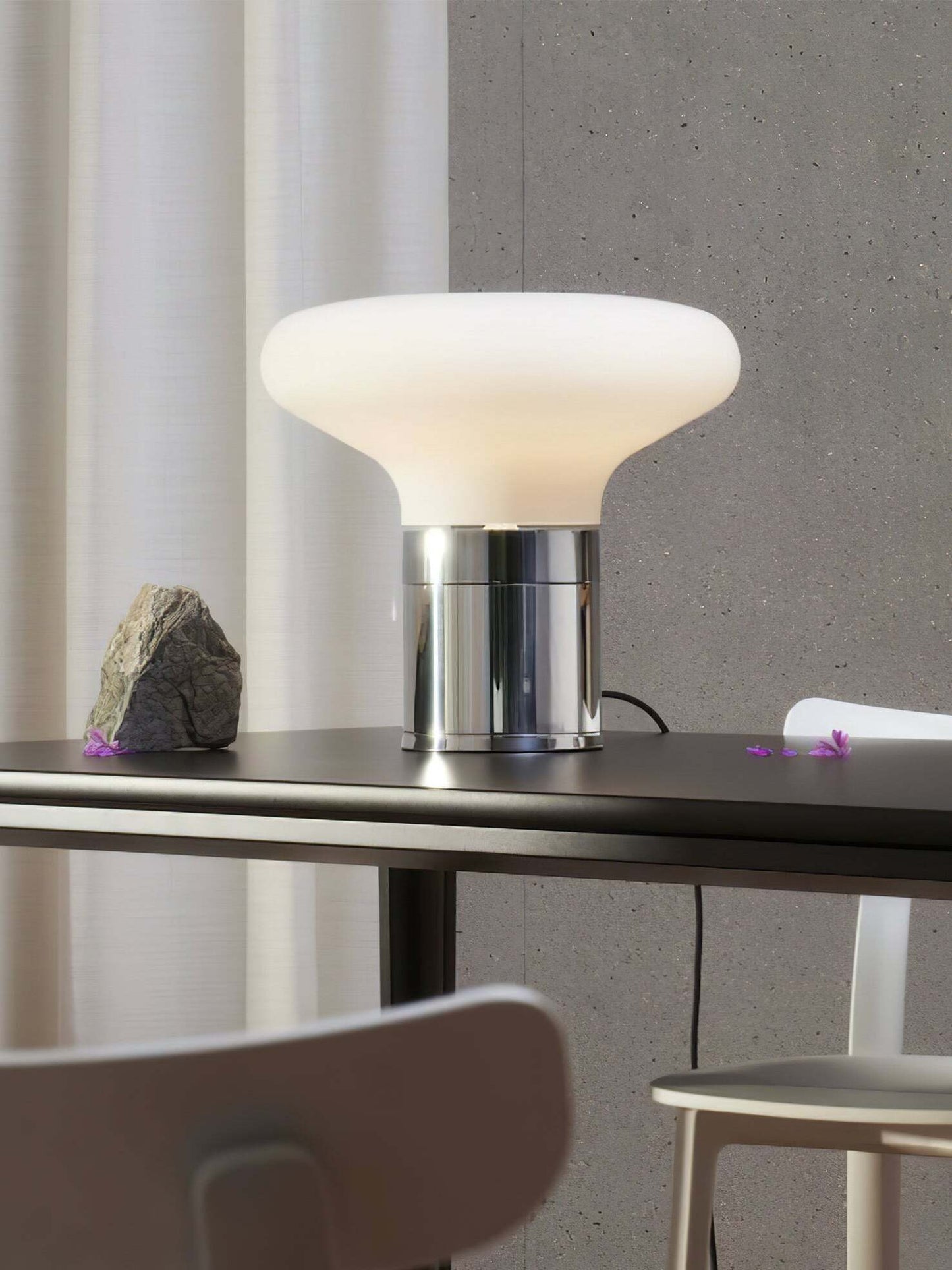 Sleek Chrome Glass Desk Lamp