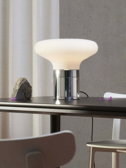 Sleek Chrome Glass Desk Lamp