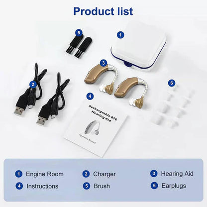 Discreet Rechargeable Ear Hearing Aids Noise Cancelling