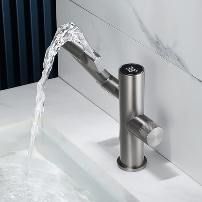 Modern Single Handle Bathroom Faucet with Temp Display