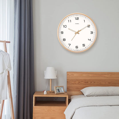 Rustic Wooden Round Wall Clock for Home Decoration
