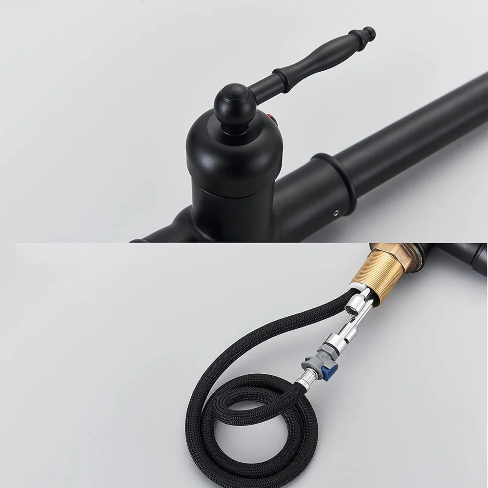 Classic Bronze Kitchen Sink Faucet with Swivel Spout