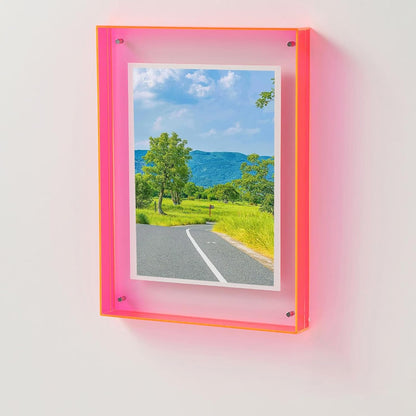 Clear Glass Picture Frame With Color Accent