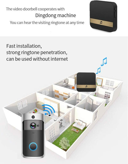 Wireless HD Doorbell Camera with Night Vision and Audio