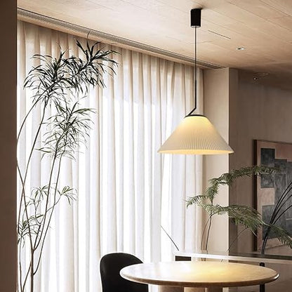 Creamy Fabric Shade Pendant Ceiling Light