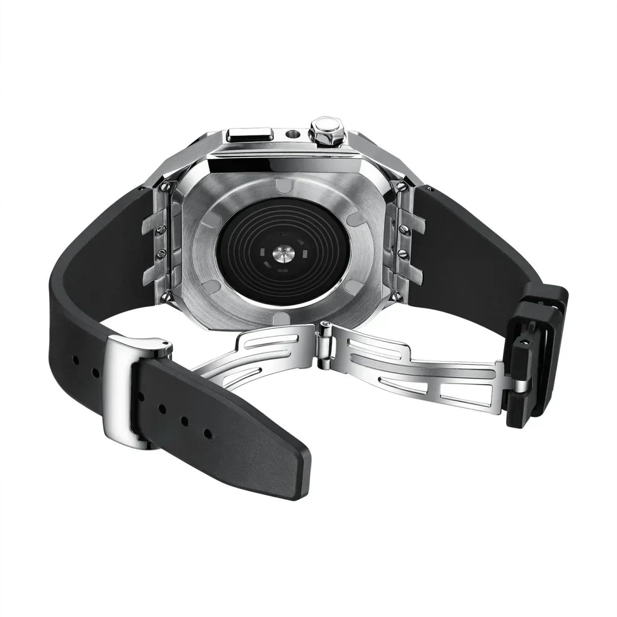 Durable Silicone and Stainless Steel Apple Watch Case