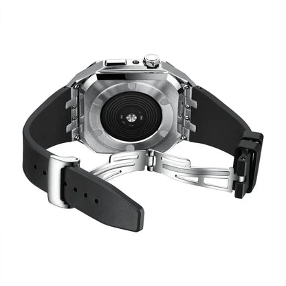 Durable Silicone and Stainless Steel Apple Watch Case