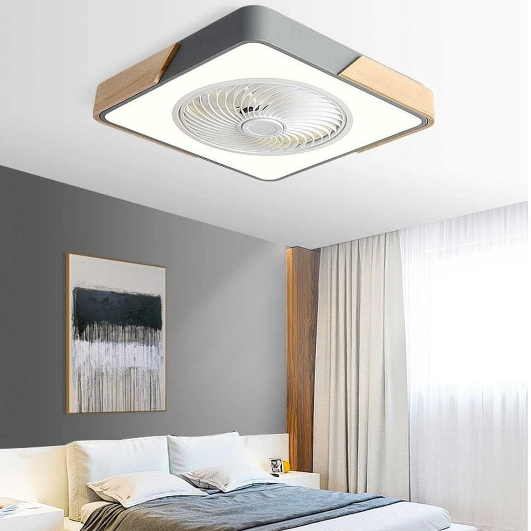 Rustic Wood Ceiling Fan with Efficient LED Lighting