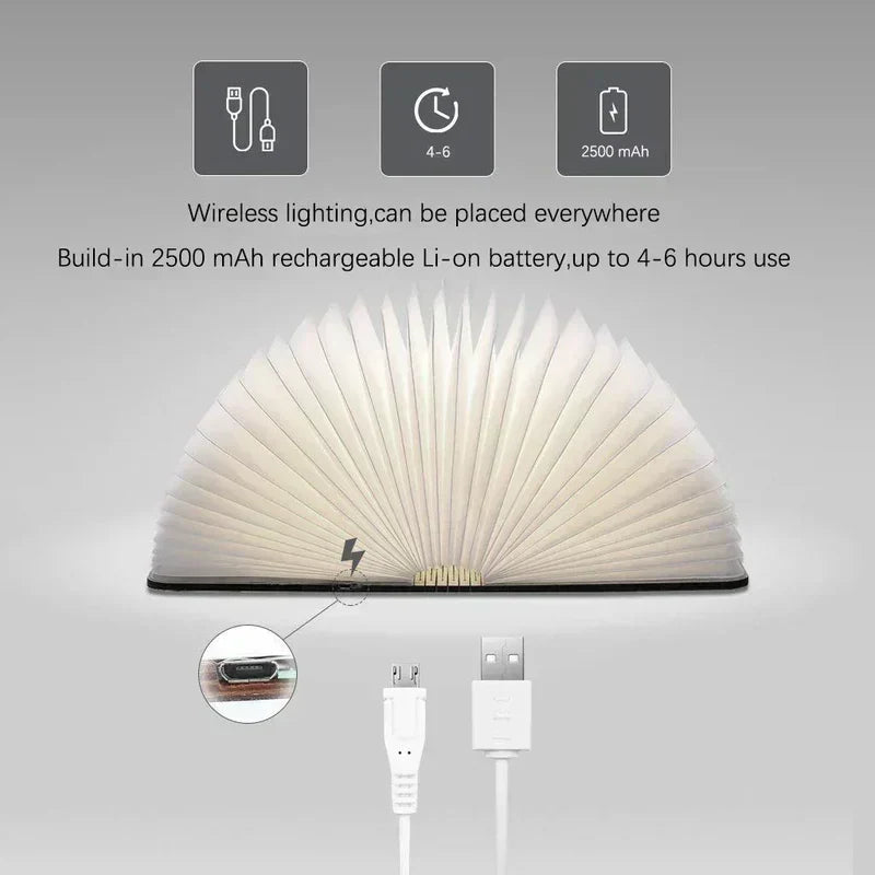 Portable Wooden LED Reading Light for Bedside Use