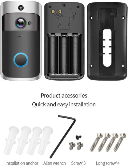 Wireless HD Doorbell Camera with Night Vision and Audio
