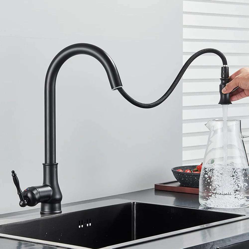 Classic Bronze Kitchen Sink Faucet with Swivel Spout