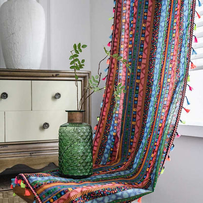 Vibrant Beaded Sheer Window Curtains