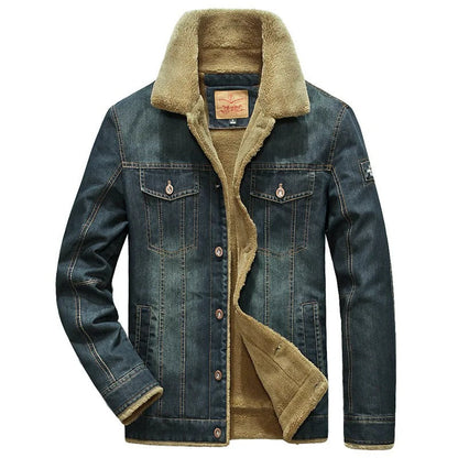 Classic Blue Jacket with Warm Fleece Inside - Lusomart