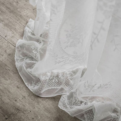 Sheer Ruffled Window Curtain Panels