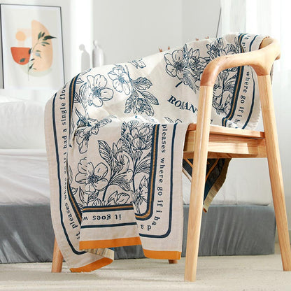 Ownkoti Flower Mixed Color Reversible Bath Towel-3