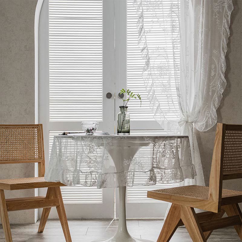 Sheer Ruffled Window Curtain Panels