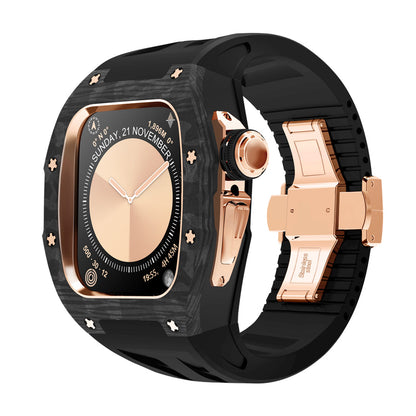 Premium Carbon Fiber Watch Upgrade Kit with Metal Trim
