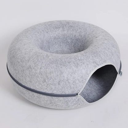 Soft Kitty Play Tunnel Bed for Hiding and Fun