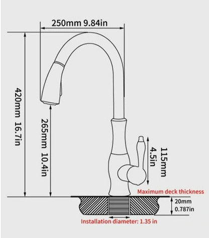 Brushed Stainless Steel Kitchen Sink Faucet