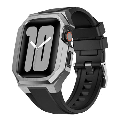 Colorful Rubber Apple Watch Strap With Metal Case