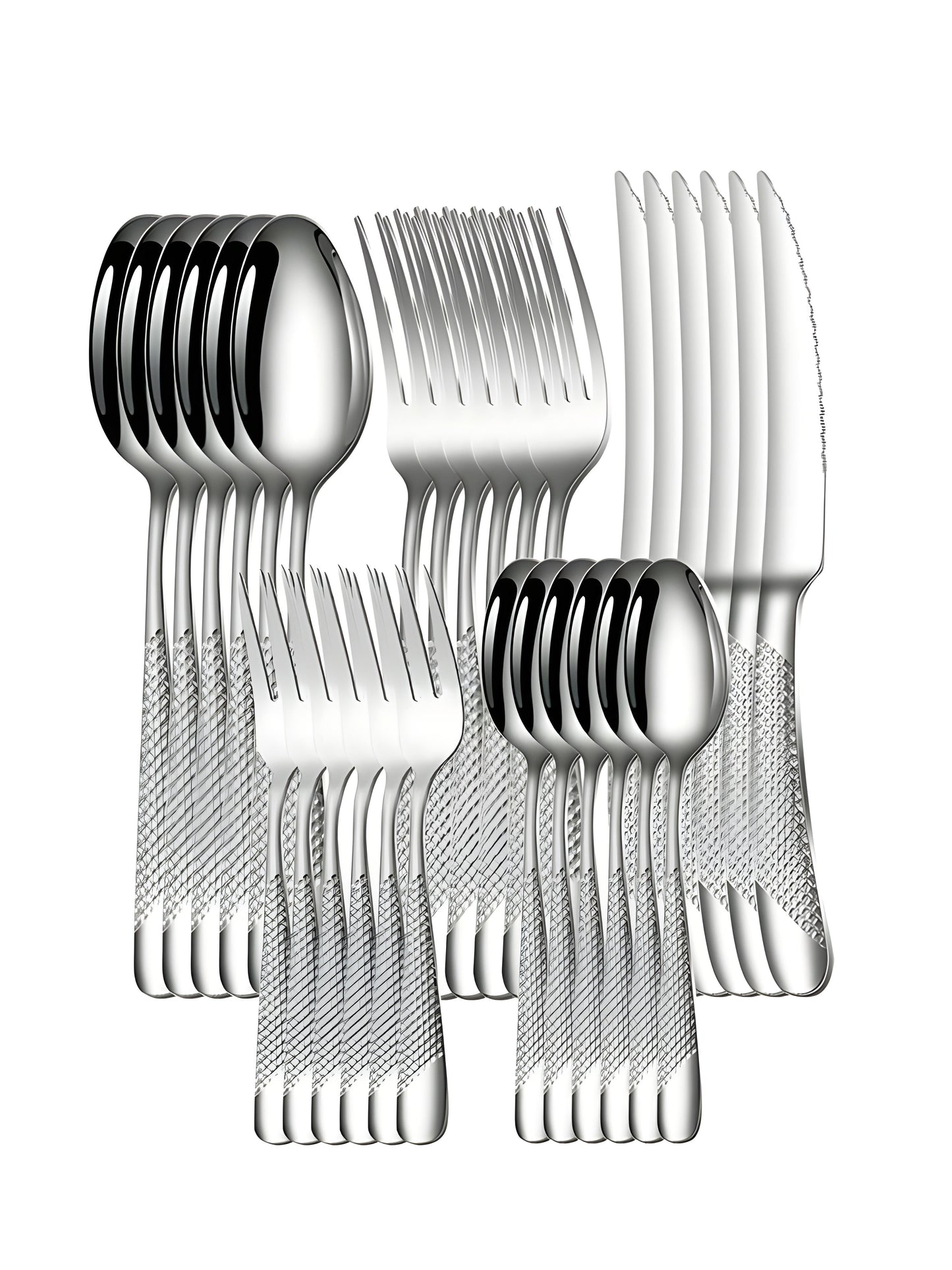 Premium 30pc Silverware Stainless Steel Flatware Set