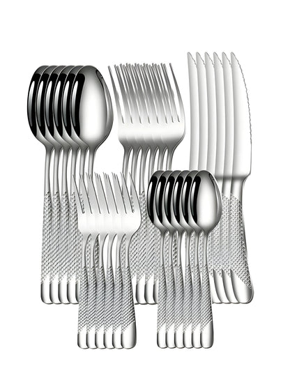 Premium 30pc Silverware Stainless Steel Flatware Set