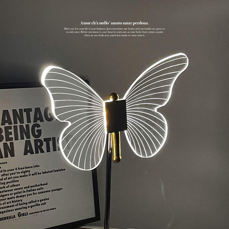 Elegant Glass Butterfly LED Bedside Table Lamp