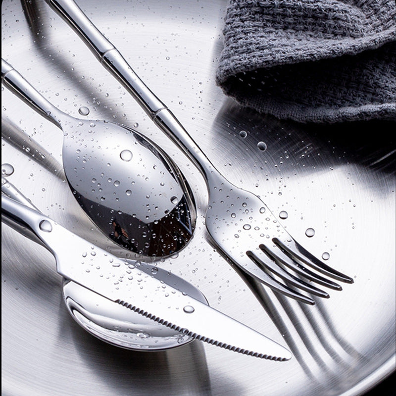  Aldomara Bamboo Gold/Silver Cutlery Set-4