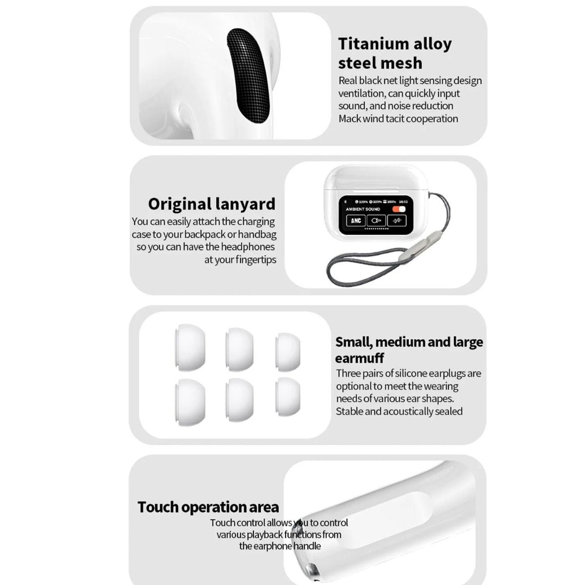 Wireless Noise Cancelling Bluetooth Earbuds