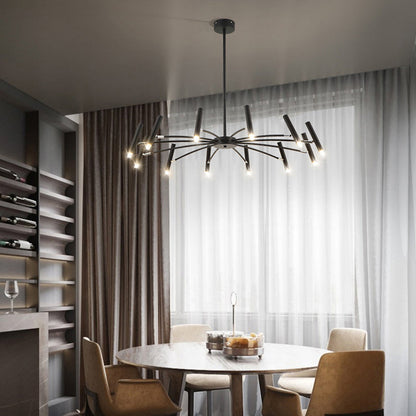Luxury Gold Black Crystal LED Chandelier Light Fixture