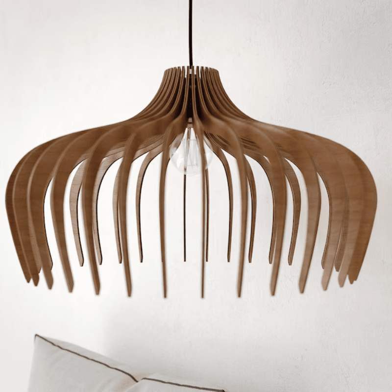 Rustic Wood Pendant Chandelier