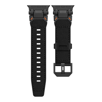 Stylish Leather Band with Metal Clip for Apple Watch