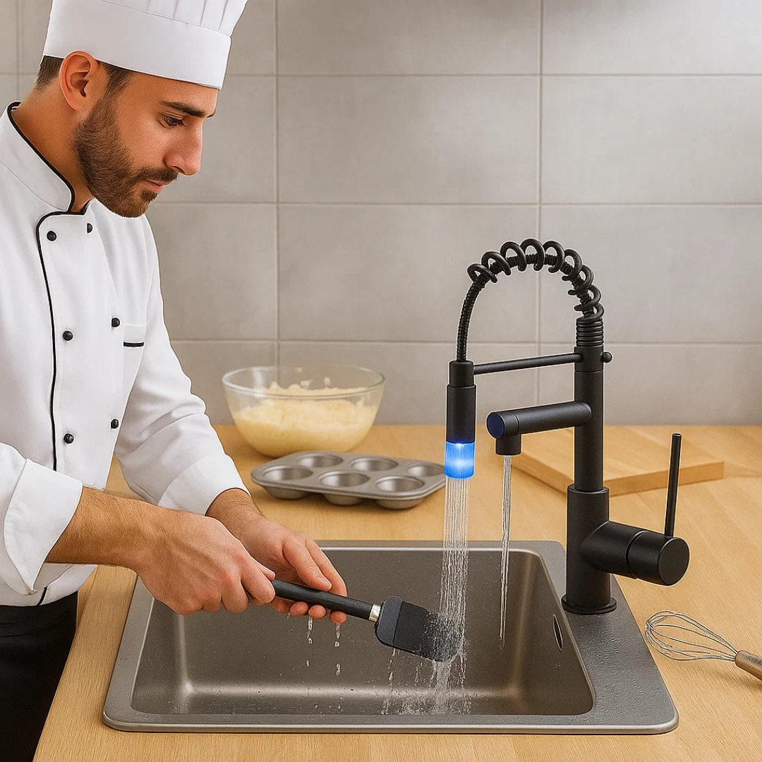Flexible Kitchen Faucet with Modern Adjustable Spout